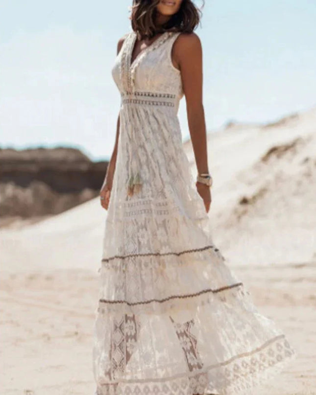 Women's Boho Lace Maxi Dress