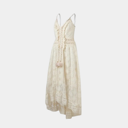 Women's Boho Lace Midi Dress
