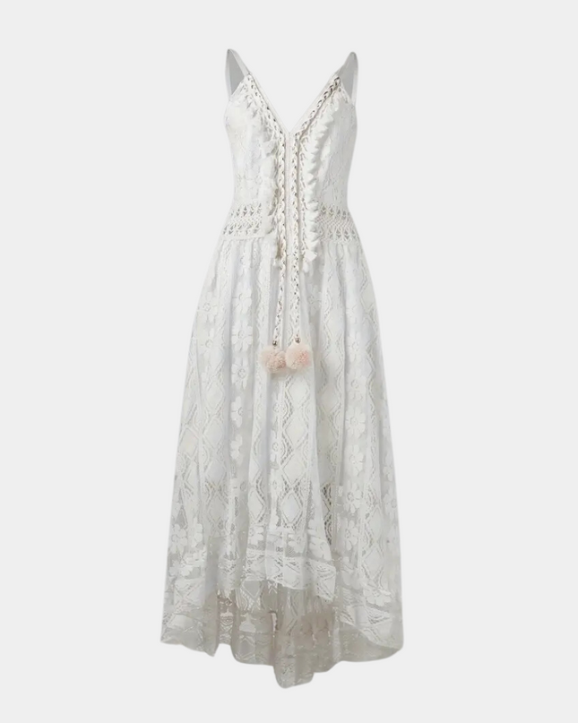 Women's Boho Lace Midi Dress