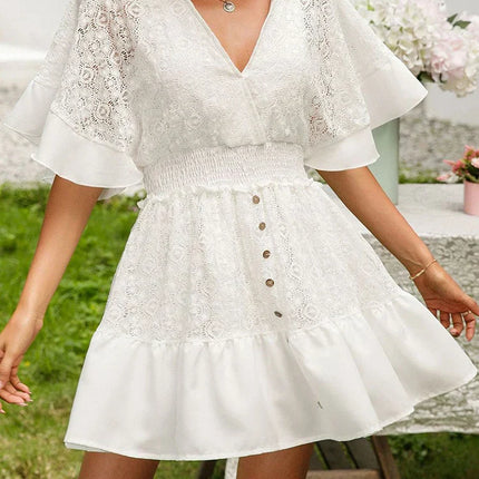 Women's Boho Lace Mini Dress