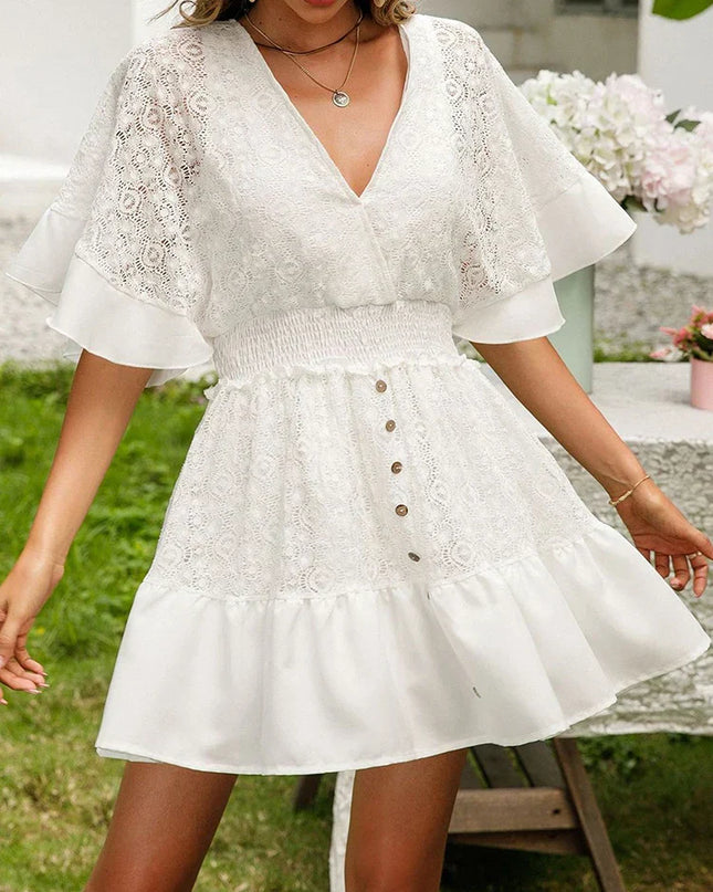 Women's Boho Lace Mini Dress