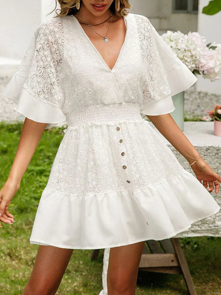 Women's Boho Lace Mini Dress
