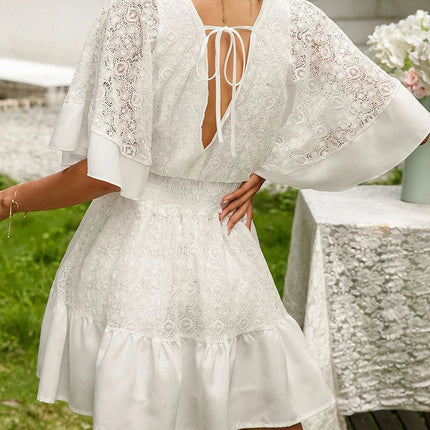 Women's Boho Lace Mini Dress