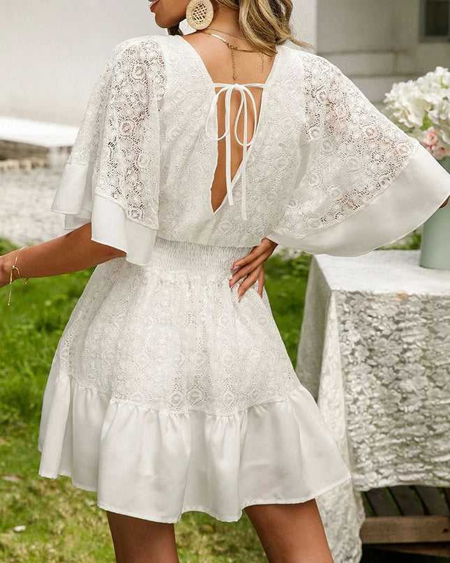 Women's Boho Lace Mini Dress