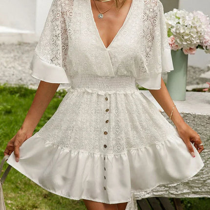 Women's Boho Lace Mini Dress
