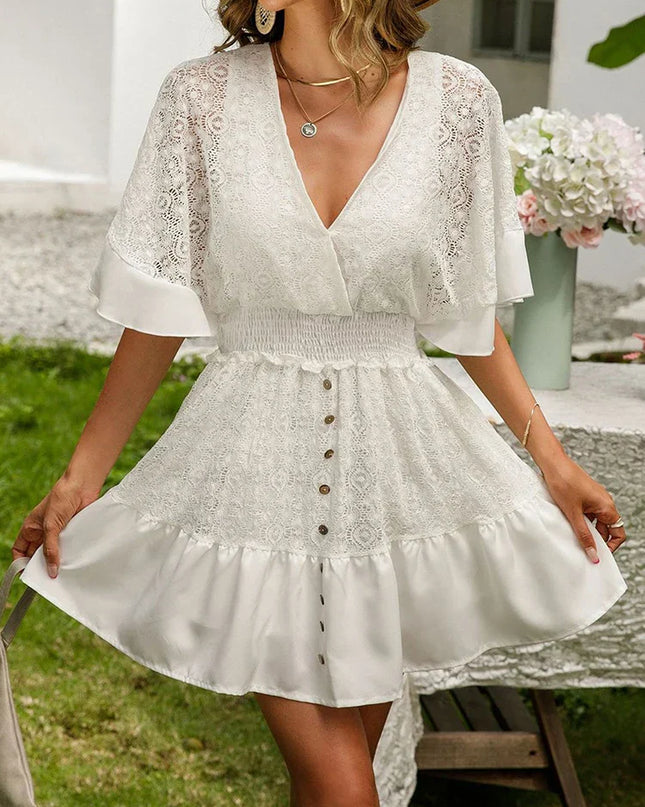 Women's Boho Lace Mini Dress