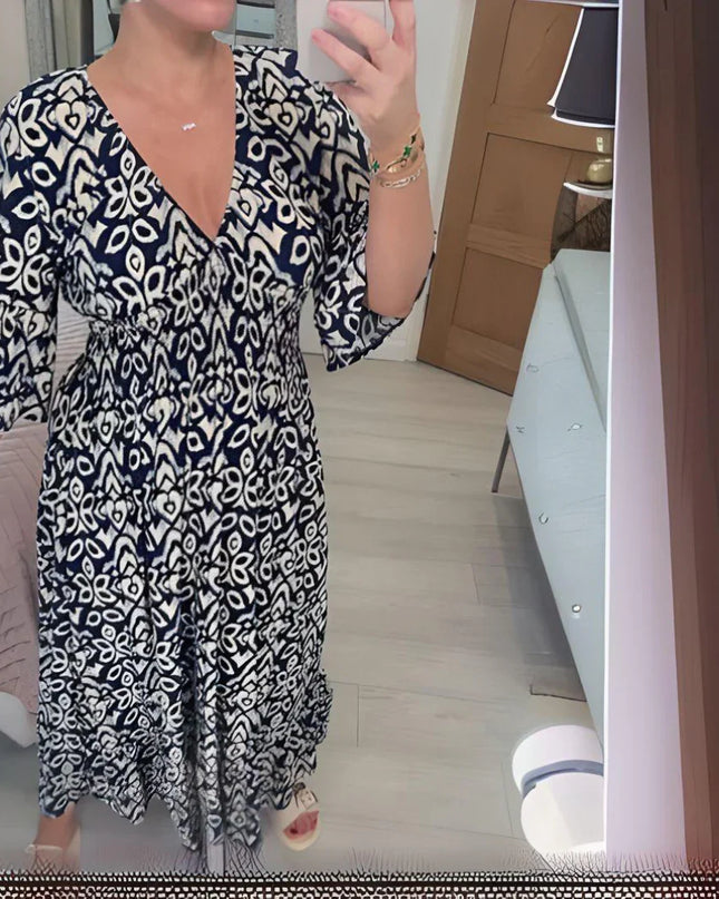 Women's Boho Mosaic Maxi Dress