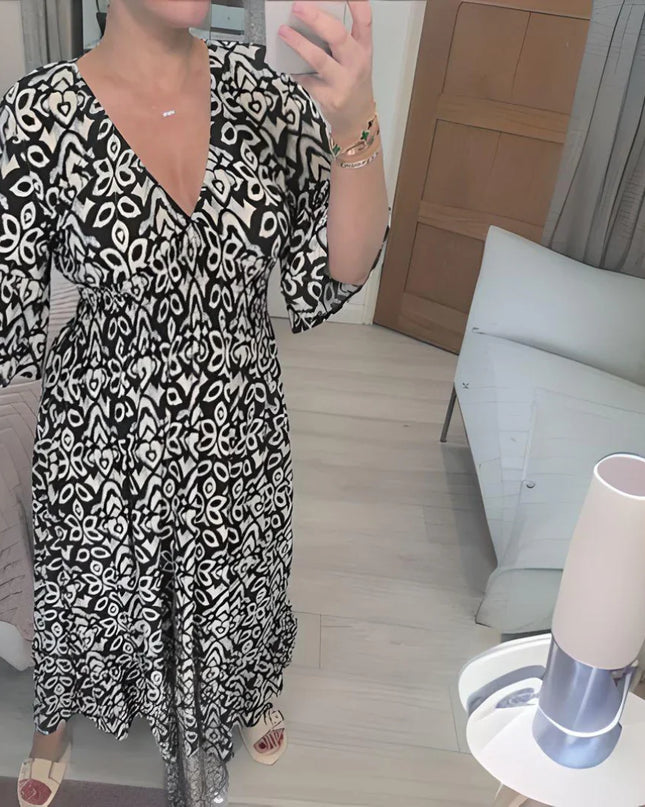 Women's Boho Mosaic Maxi Dress