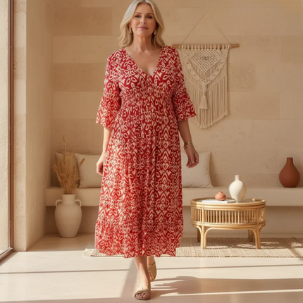 Women's Boho Mosaic Maxi Dress