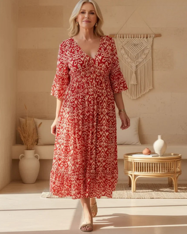 Women's Boho Mosaic Maxi Dress