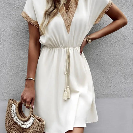 Women's Boho Tassel Mini Dress