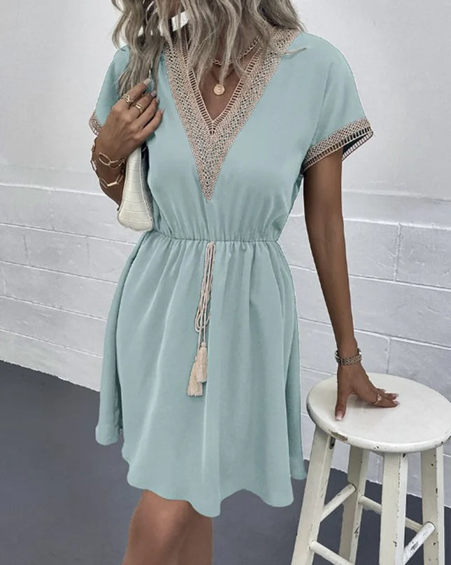 Women's Boho Tassel Mini Dress