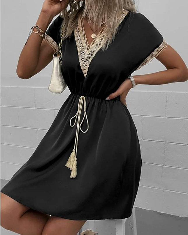 Women's Boho Tassel Mini Dress