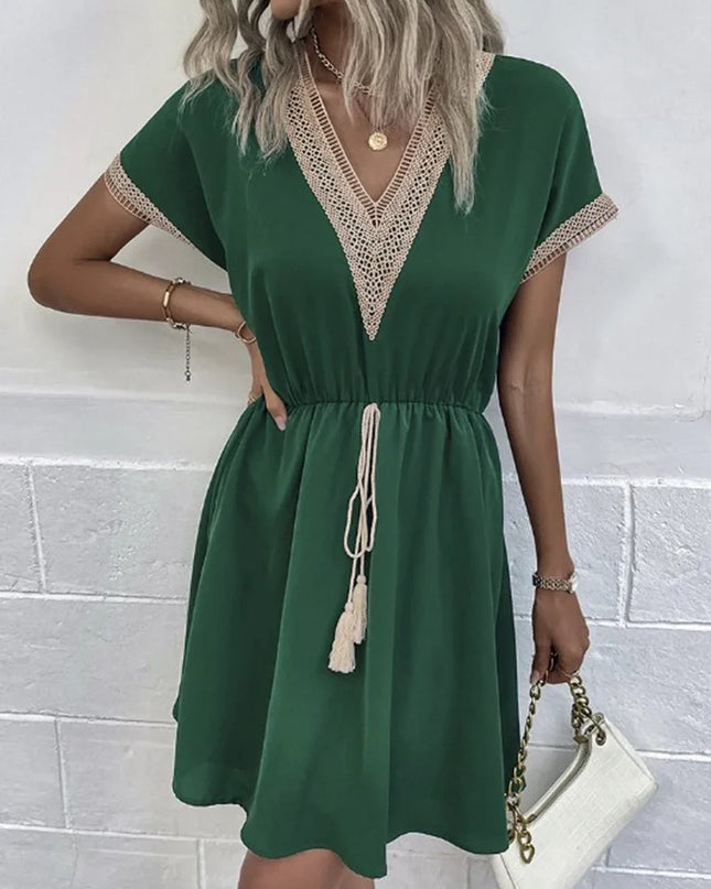 Women's Boho Tassel Mini Dress