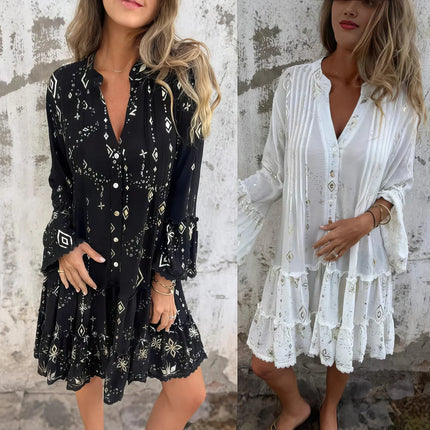 Women's Celestial Print Boho Dress