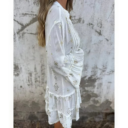 Women's Celestial Print Boho Dress
