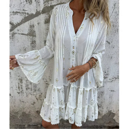 Women's Celestial Print Boho Dress