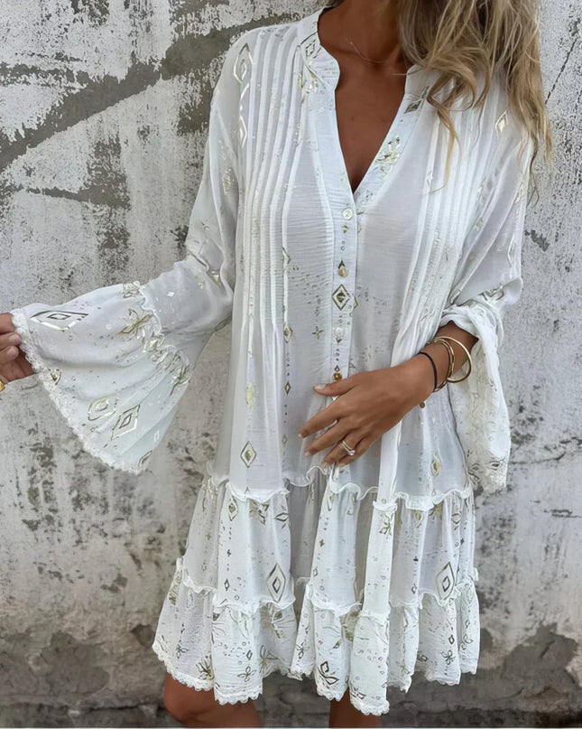 Women's Celestial Print Boho Dress