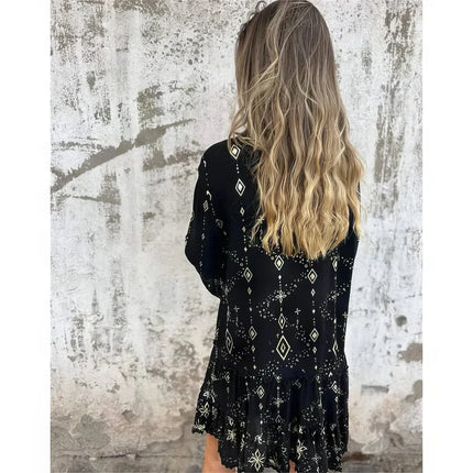 Women's Celestial Print Boho Dress