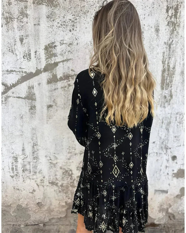 Women's Celestial Print Boho Dress