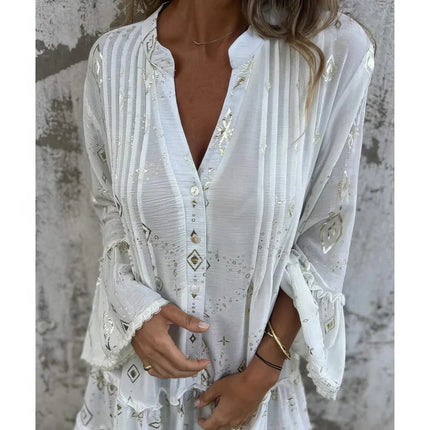 Women's Celestial Print Boho Dress