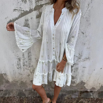 Women's Celestial Print Boho Dress