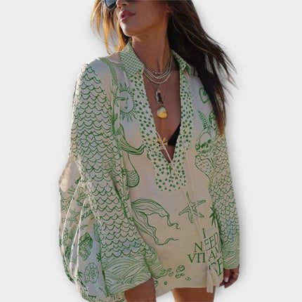 Women's Coastal Print Tunic Dress