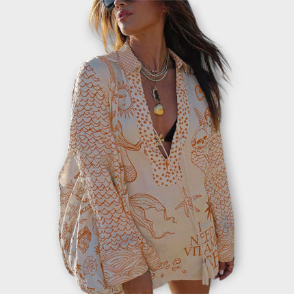 Women's Coastal Print Tunic Dress
