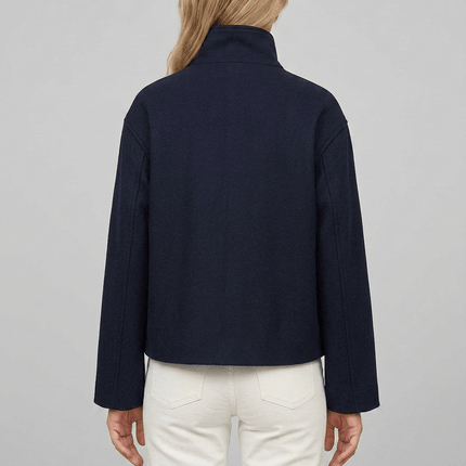 Janine | Women's Coat Short Asymmetric-Collar Tailored Style