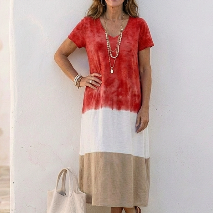 Women's Color Block Maxi Dress