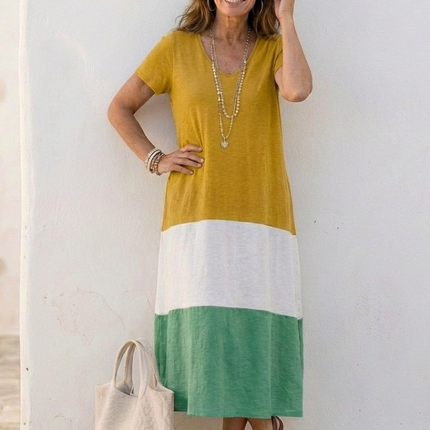 Women's Color Block Maxi Dress