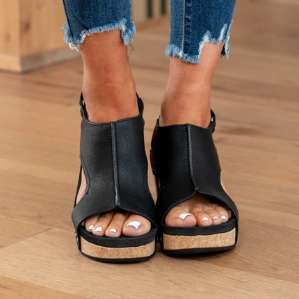 Women's Cork Platform Wedge Sandals
