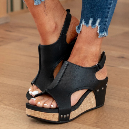 Women's Cork Platform Wedge Sandals