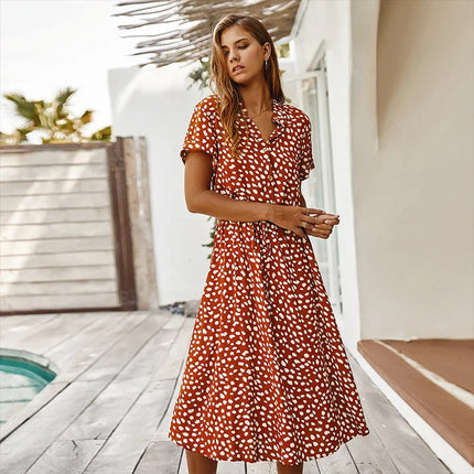 Women's Ditsy Print Midi Dress