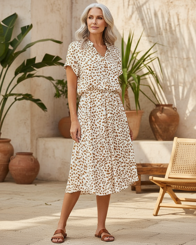 Women's Ditsy Print Midi Dress
