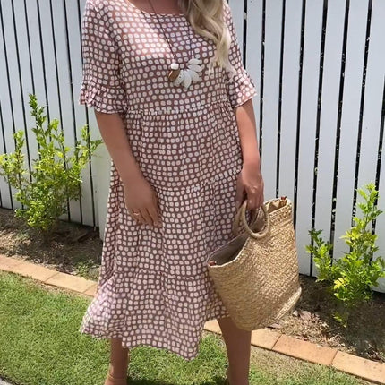 Women's Dot Print Midi Dress
