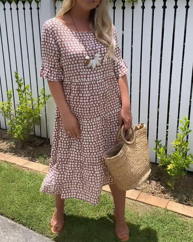 Women's Dot Print Midi Dress