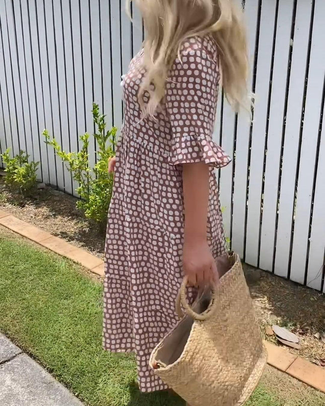 Women's Dot Print Midi Dress