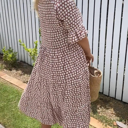 Women's Dot Print Midi Dress