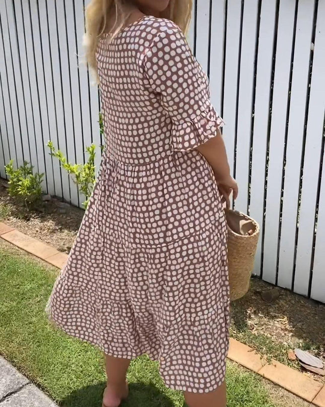 Women's Dot Print Midi Dress