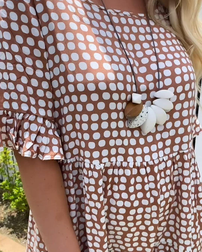 Women's Dot Print Midi Dress
