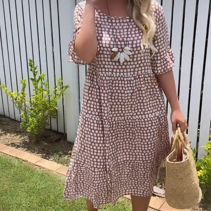 Women's Dot Print Midi Dress