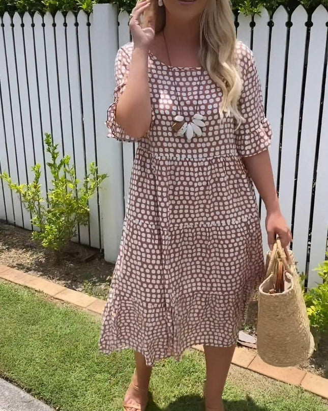 Women's Dot Print Midi Dress