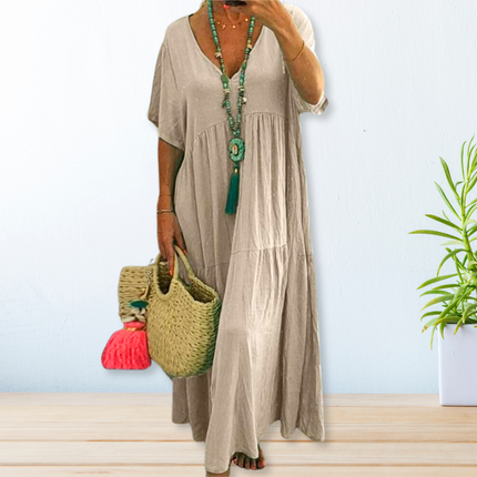 Women's Draped Boho Maxi Dress
