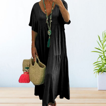 Women's Draped Boho Maxi Dress