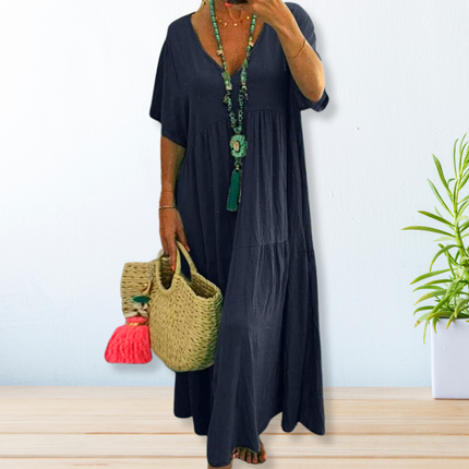 Women's Draped Boho Maxi Dress