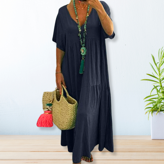 Women's Draped Boho Maxi Dress