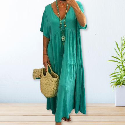 Women's Draped Boho Maxi Dress