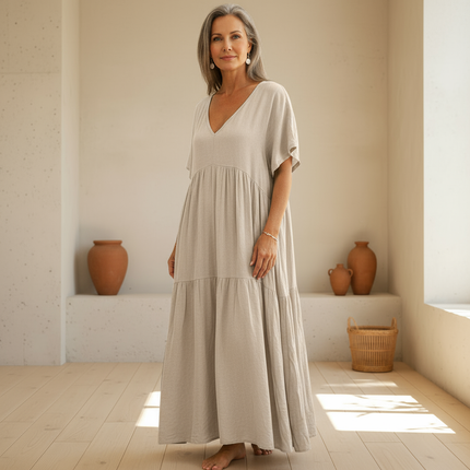Women's Draped Boho Maxi Dress