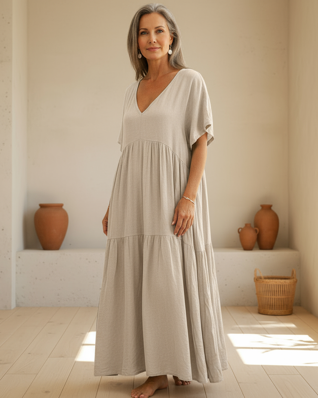 Women's Draped Boho Maxi Dress